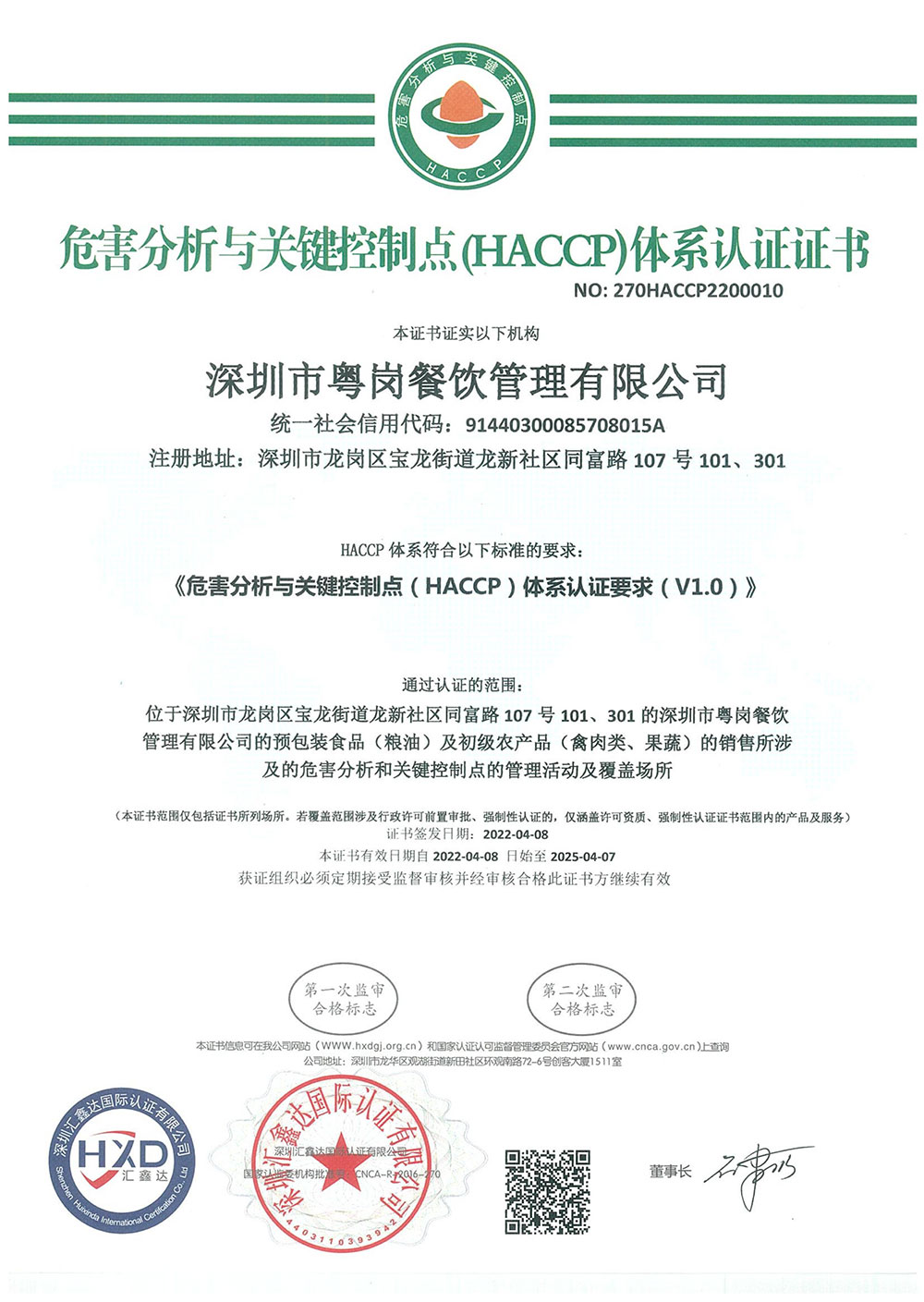 危害分析與關鍵控制點體系證書_品牌榮譽